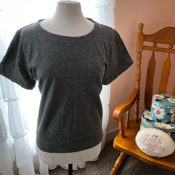 J. Crew Short Sleeve Pocket Sweatshirt - Picture 2 of 3